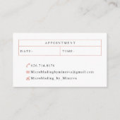 Microblading durch Minerva Visitenkarte (Rückseite)