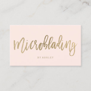 Microblading elegantes Goldtypographie-Buschrosa Visitenkarte