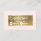 Microblading elegantes Goldtypographie-Buschrosa Visitenkarte (Rückseite)