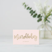 Microblading elegantes Goldtypographie-Buschrosa Visitenkarte (Stehend Vorderseite)