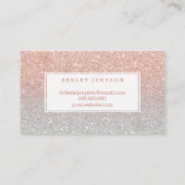 Microblading elegantes Typografiesilber-Rosengold Visitenkarte (Rückseite)