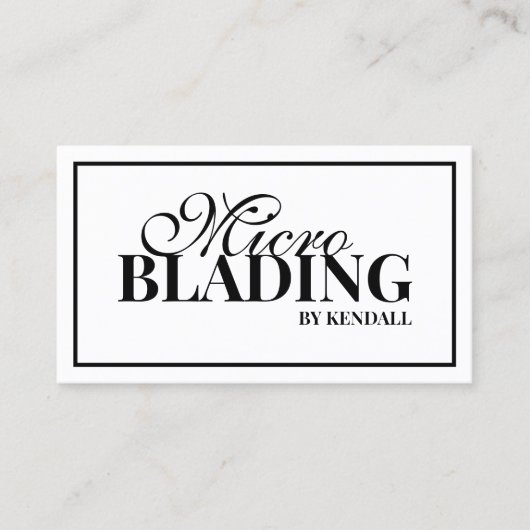 Microblading Eyebrow Permanent Makeup Black Border Visitenkarte (Vorderseite)