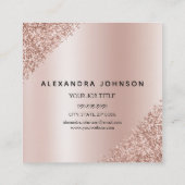 Microblading Eyebrows Brows Glitzer Rose Gold Pink Quadratische Visitenkarte (Rückseite)