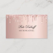 Microblading Eyebrows Brows Glitzer Rose Gold Pink Visitenkarte (Vorderseite)