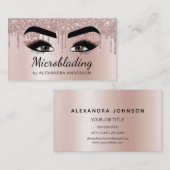 Microblading Eyebrows Brows Glitzer Rose Gold Pink Visitenkarte (Vorne/Hinten)