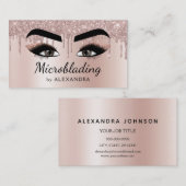 Microblading Eyebrows Brows Glitzer Rose Gold Pink Visitenkarte (Vorne/Hinten)