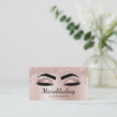 Microblading Eyebrows Drilling Glitzer Rose Gold Visitenkarte (Stehend Vorderseite)