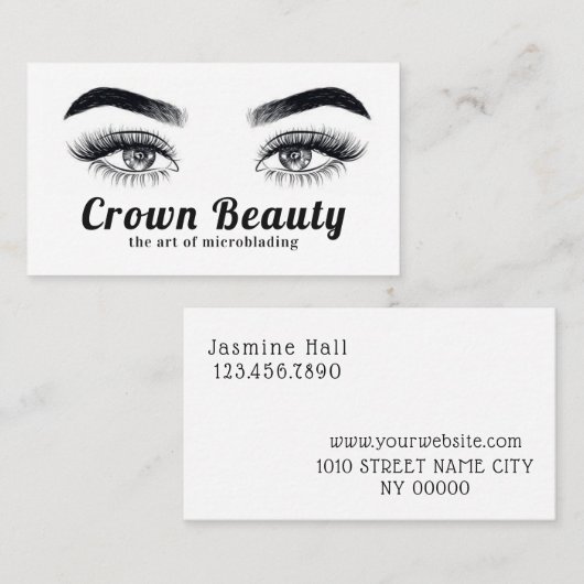 Microblading Eyebrows & Eyelashes Salon Visitenkarte (Vorne/Hinten)