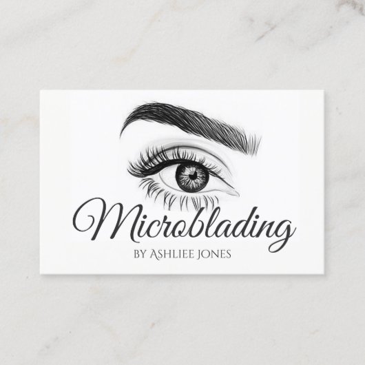 Microblading Eyebrows & Lashes Salon Visitenkarte (Vorderseite)