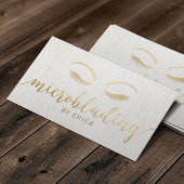 Microblading Eyebrows Makeup Artist Gold Script Visitenkarte