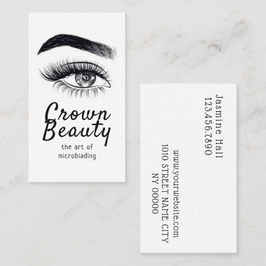 Microblading , Eyebrows, Permanent Makeup Visitenkarte (Vorne/Hinten)