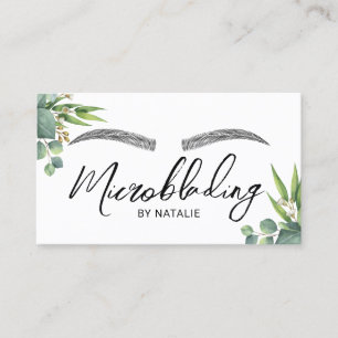 Microblading Eyebrows Schönheitssalon Grüne Visitenkarte