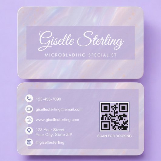 Microblading Iridescent QR Code Professional Visitenkarte