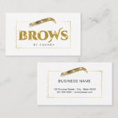 Microblading Künstler in Gold Glitzer Visitenkarte (Vorne/Hinten)