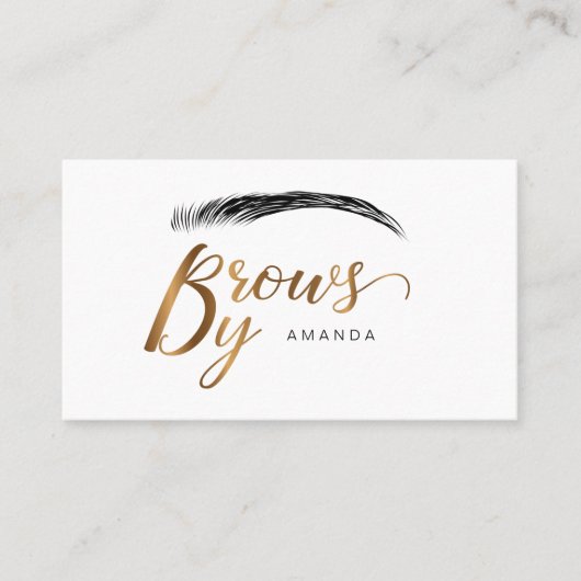 Microblading-Künstler in Goldfarbe Visitenkarte (Vorderseite)