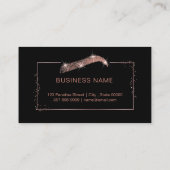 Microblading Künstler in Rose Gold Glitzer Visitenkarte (Rückseite)