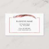 Microblading-Künstler in Rose-Goldfarbe Visitenkarte (Rückseite)