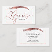 Microblading-Künstler in Rose-Goldfarbe Visitenkarte (Vorne/Hinten)