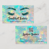 Microblading Makeup Eyelash Aquamarin Holograph Visitenkarte (Vorne/Hinten)