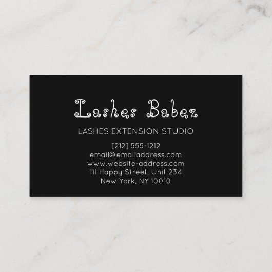 Microblading Makeup Eyelash Black Gold Visitenkarte (Rückseite)