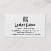 Microblading Makeup Eyelash Studio Logo QR Grau Visitenkarte (Rückseite)