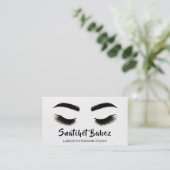 Microblading Makeup Eyelash Studio Logo QR Grau Visitenkarte (Stehend Vorderseite)