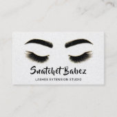 Microblading Makeup Eyelash Studio Logo QR Grau Visitenkarte (Vorderseite)