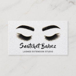 Microblading Makeup Eyelash Studio Logo QR Grau Visitenkarte