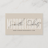Microblading modern typography script beige visitenkarte (Vorderseite)