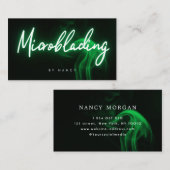 Microblading Neon Grün Visitenkarte (Vorne/Hinten)