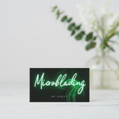 Microblading Neon Grün Visitenkarte (Stehend Vorderseite)