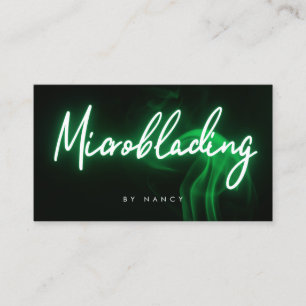 Microblading Neon Grün Visitenkarte