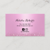 Microblading Pink Glitzer Tropfen Typografie Unter Visitenkarte (Rückseite)