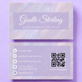 Microblading QR Code Iridescent Pastel Opal Visitenkarte