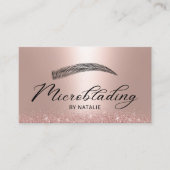 Microblading Rose Gold Glitzer Brows Salon Visitenkarte (Vorderseite)