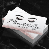 Microblading Rose Gold Glitzer Elegante Typografie Visitenkarte