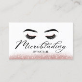 Microblading Rose Gold Glitzer Elegante Typografie Visitenkarte (Vorderseite)