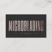 Microblading Rose Gold Glitzer Visitenkarte (Vorderseite)
