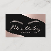Microblading Rose Gold Typografie Brows Salon Visitenkarte (Vorderseite)