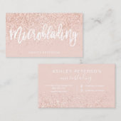 Microblading Rosen-GoldGlitter erröten Rosa Visitenkarte (Vorne/Hinten)