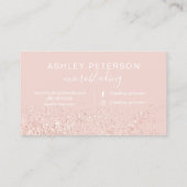 Microblading Rosen-GoldGlitter erröten Rosa Visitenkarte (Rückseite)