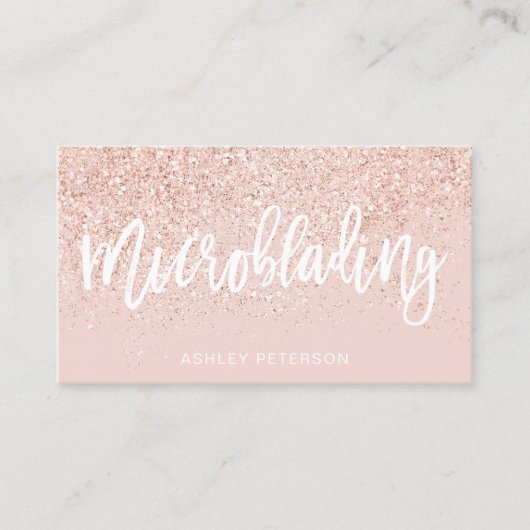 Microblading Rosen-GoldGlitter erröten Rosa Visitenkarte (Vorderseite)