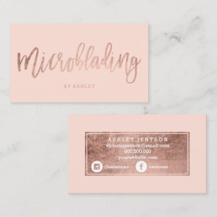 Microblading Rosen-Goldtypographie erröten Rosa Visitenkarte