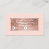 Microblading Rosen-Goldtypographie erröten Rosa Visitenkarte (Rückseite)