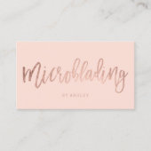 Microblading Rosen-Goldtypographie erröten Rosa Visitenkarte (Vorderseite)
