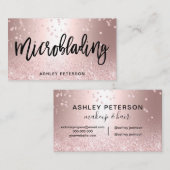Microblading RosengoldGlitter metallischer Visitenkarte (Vorne/Hinten)