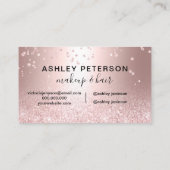 Microblading RosengoldGlitter metallischer Visitenkarte (Rückseite)