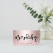 Microblading RosengoldGlitter metallischer Visitenkarte (Stehend Vorderseite)