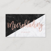 Microblading Rosengoldtypographie-Blockmarmor Visitenkarte (Vorderseite)