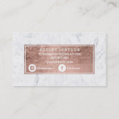 Microblading Rosengoldtypographie-Weißmarmor Visitenkarte (Rückseite)